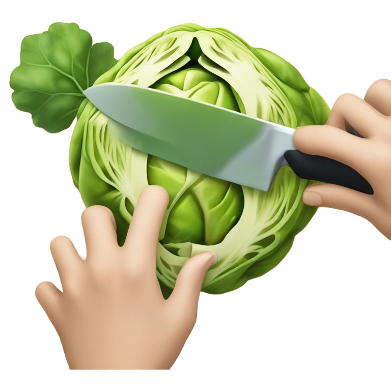 cutting a Brussel sprout   emoji