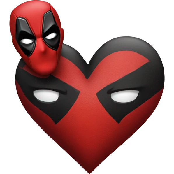 Deadpool making a heart emoji