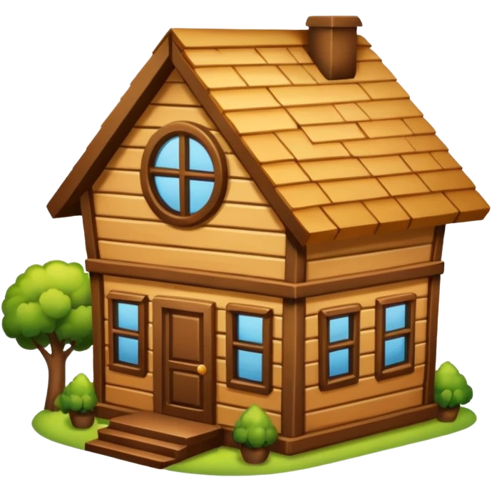 wood house emoji