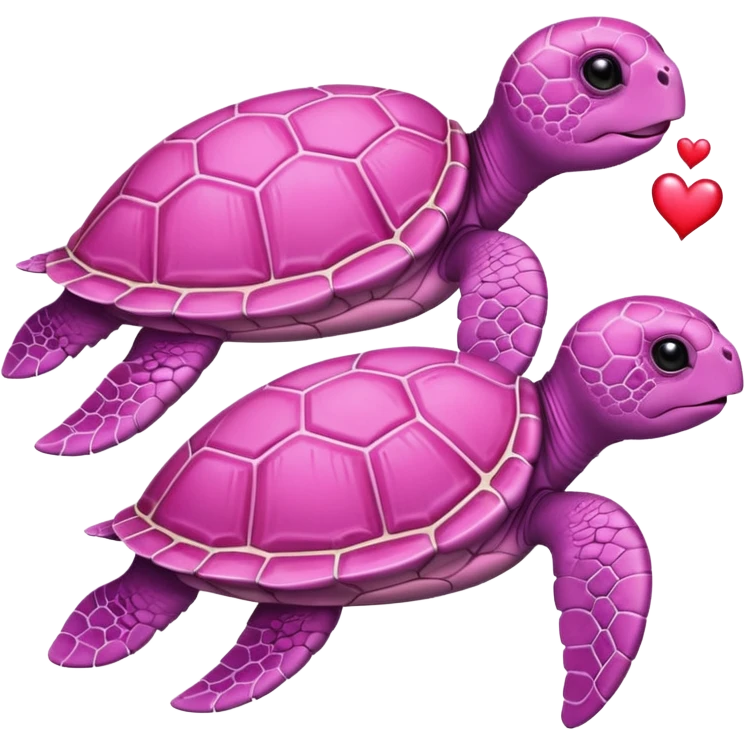 Pink Sea turtles with heart emoji