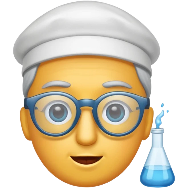 Wissenschaftler mit Brille und Blutegel auf dem Kopf emoji