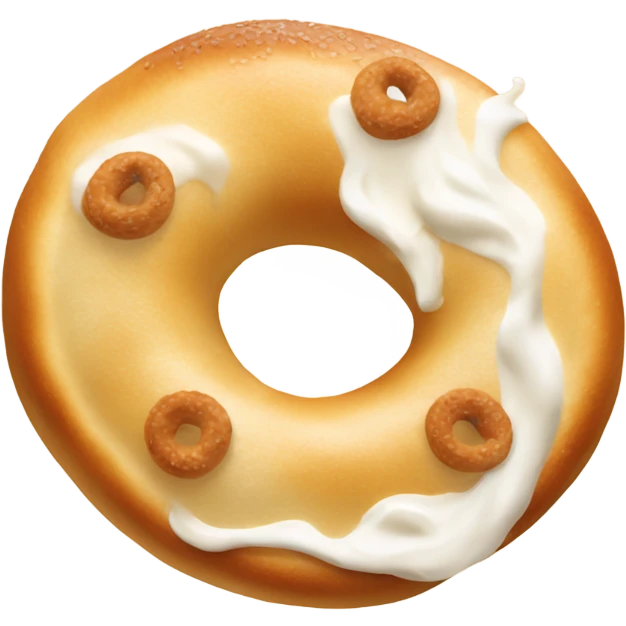 Bagel with cream cheese emoji