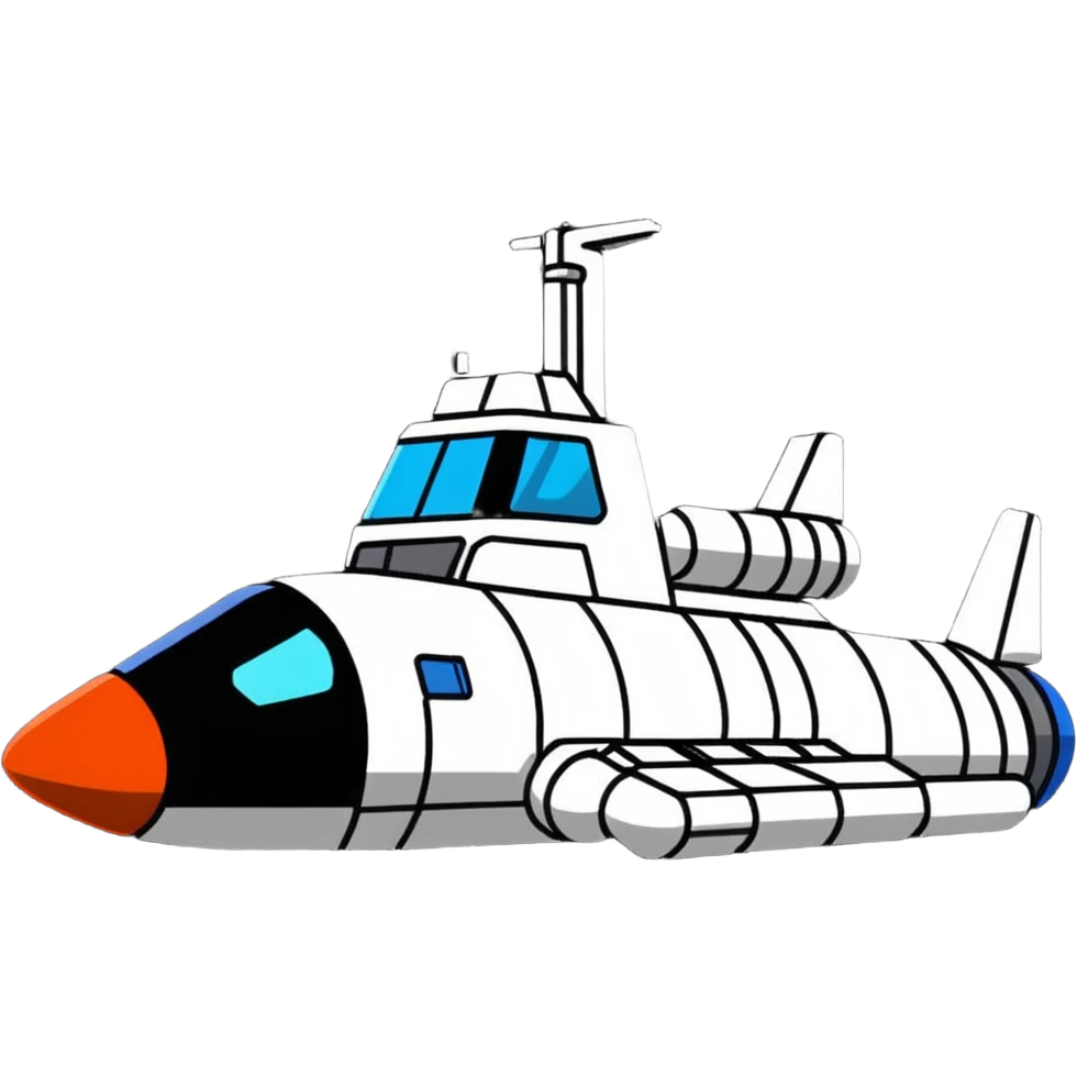 70s style retro space freighter with blocky design emoji