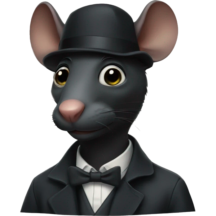 Black rat as sherlock emoji