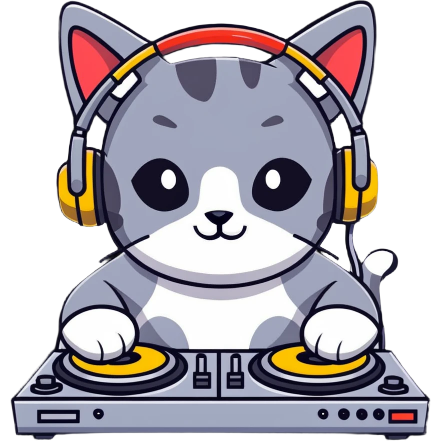Dj cat
 emoji