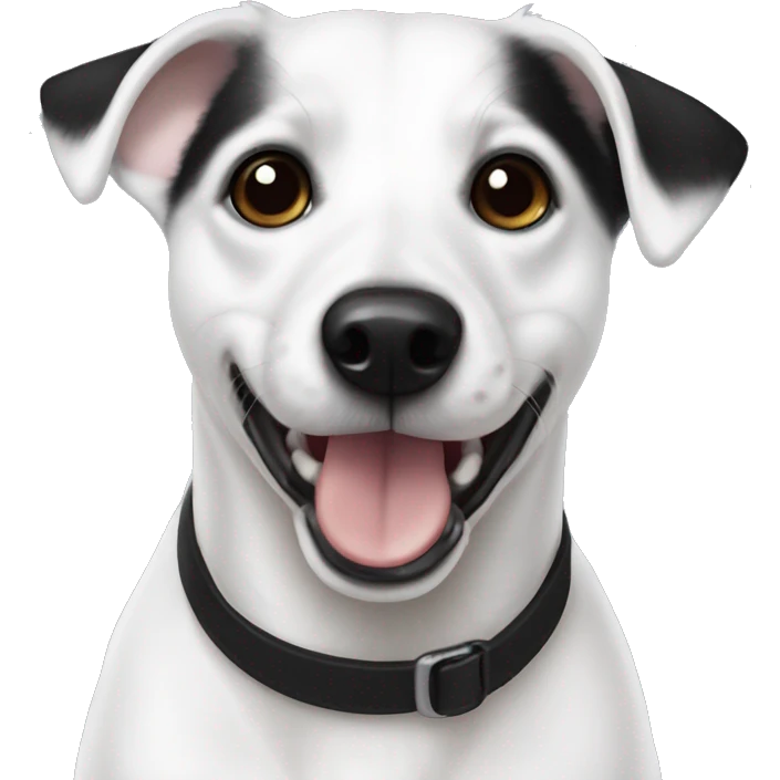 Full White jack russel black ears emoji