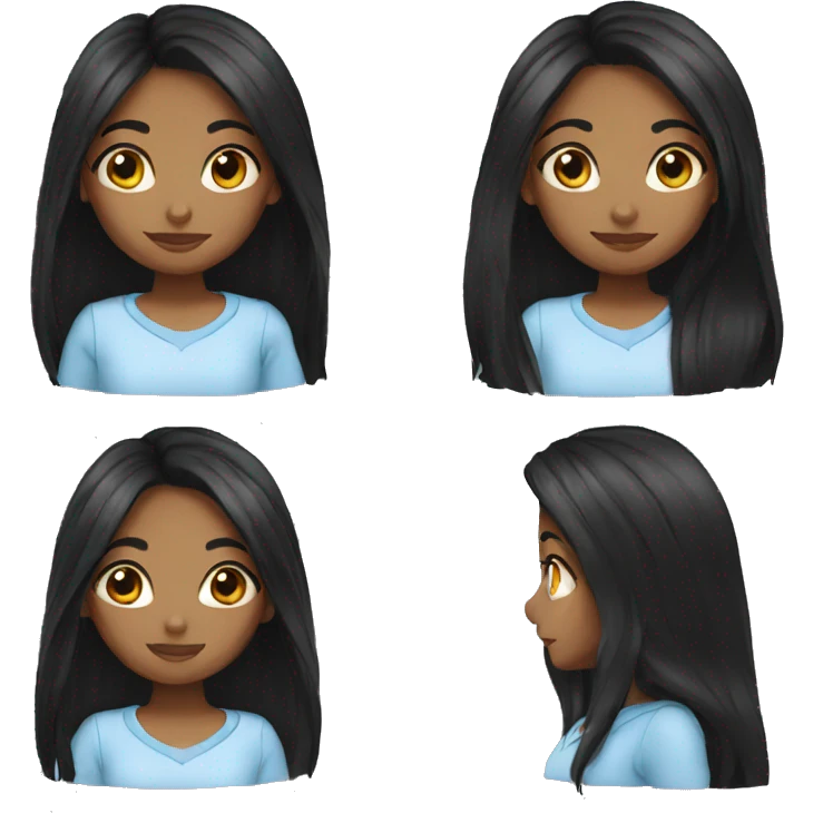 Black long hair girl emoji