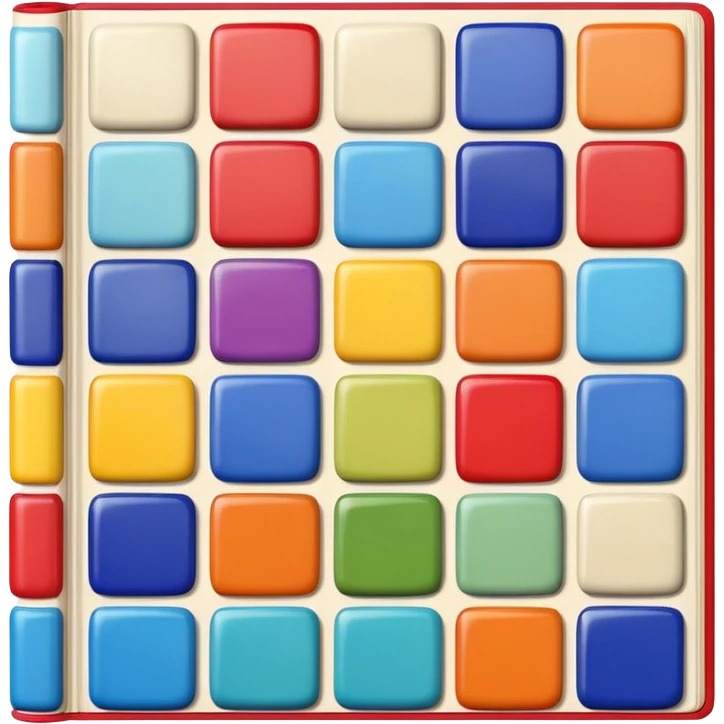 a book with brightly colored tile samples emoji