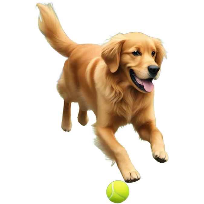 Red Golden Retriever playing ball emoji