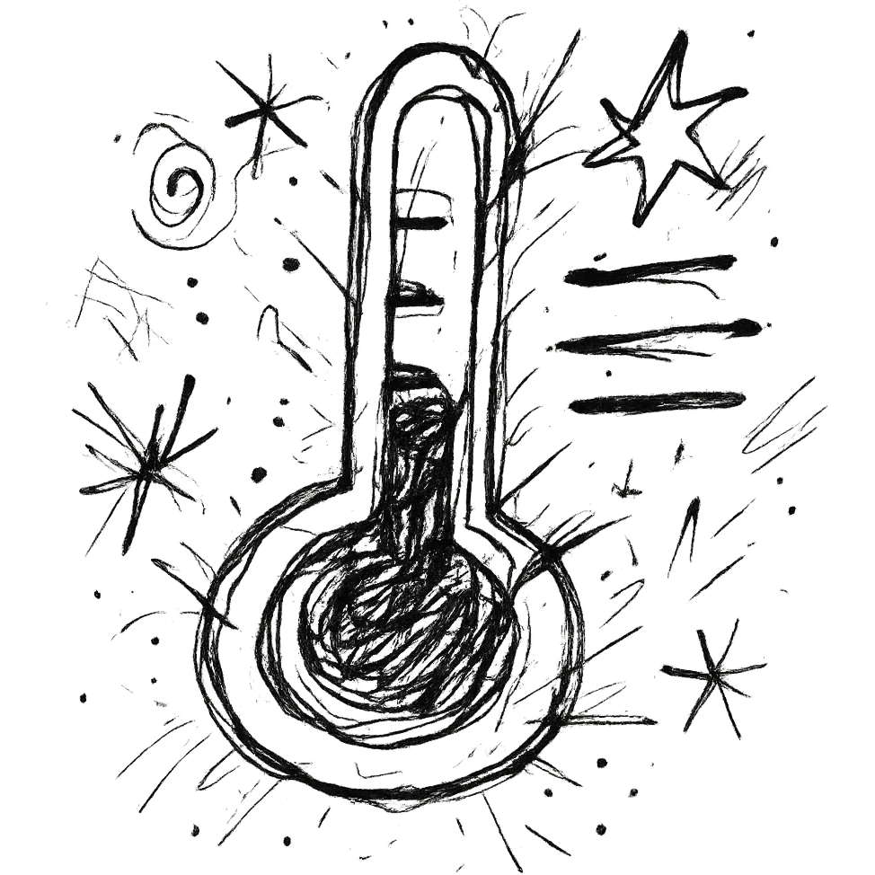 chaotic digital thermometer icon emoji
