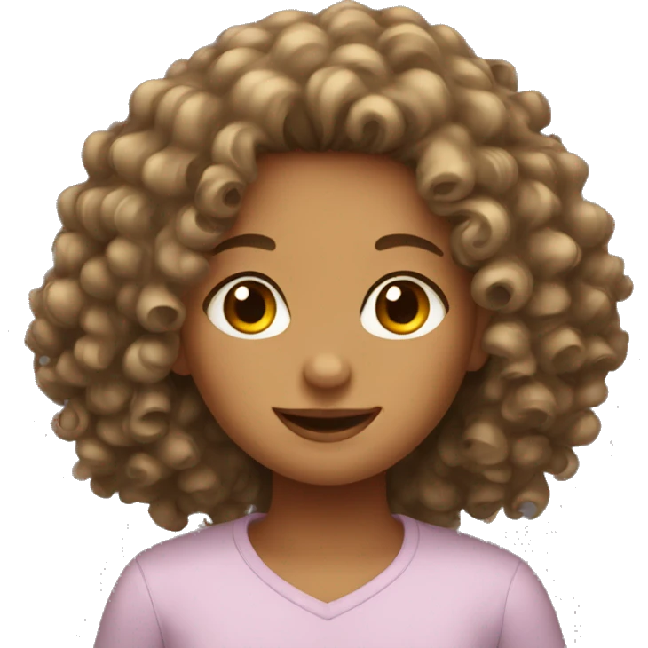 a girl with curly hair emoji
