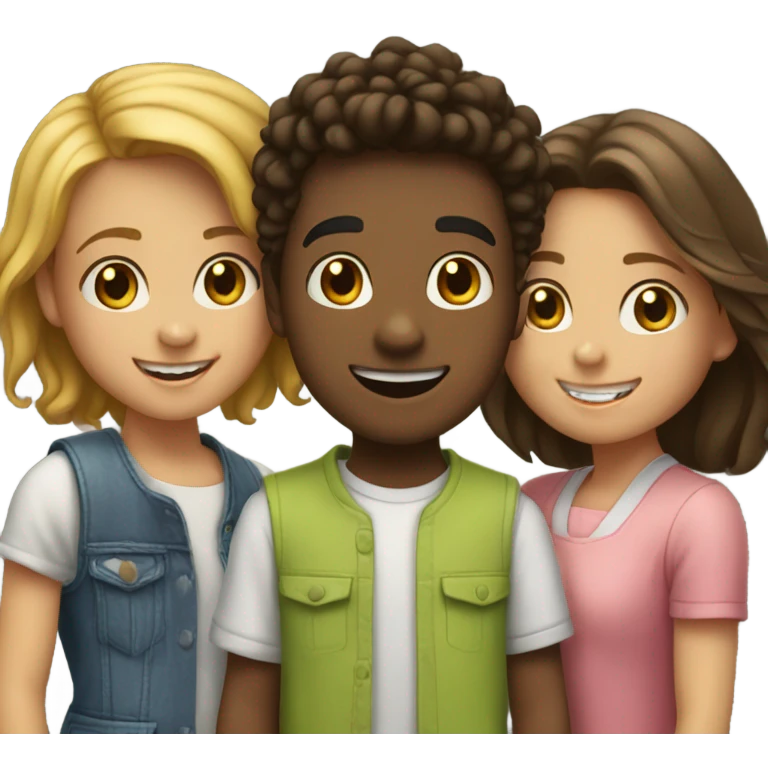 One boy two girl best friend  emoji