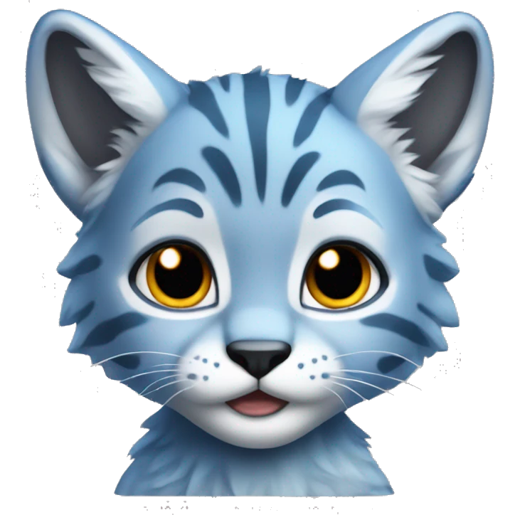 A blue lynx cub full body emoji