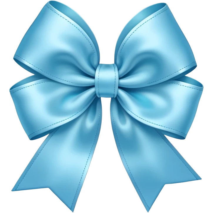 light blue bow, soft shading emoji