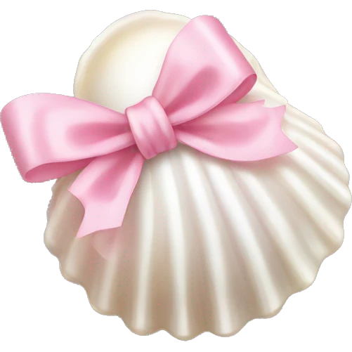 Pearl shell and light pink bow emoji