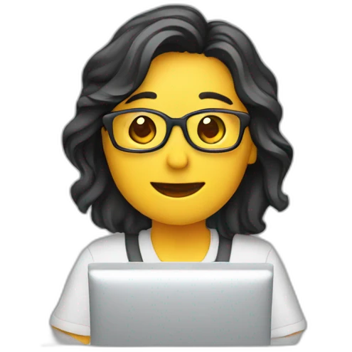 Video editor working in computer  emoji
