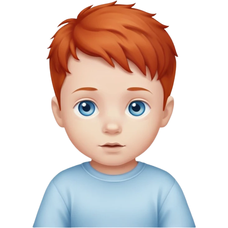 Cute redhead boy baby with blue eyes emoji