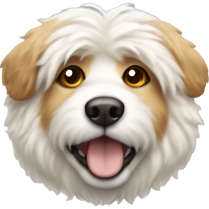 Fluffy white and tan dog emoji
