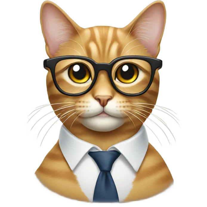 Cat wearing glasses emoji