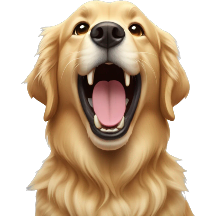 one golden retriever scream goal! emoji