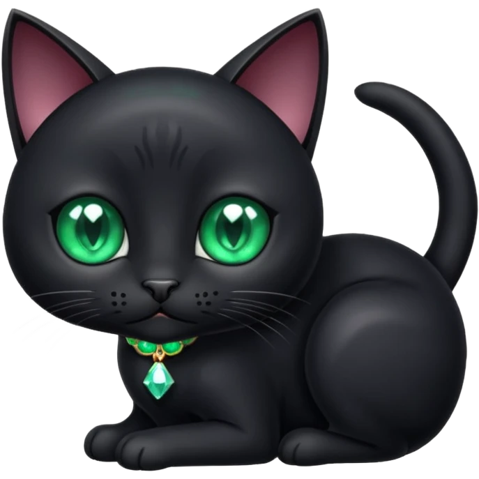 black cat with a small diamond  emoji