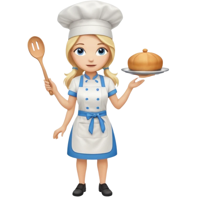 Full body 
Sexy Long Blonde hair blue eyed female chef emoji