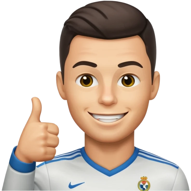 Cristiano Ronaldo inspired emoji, winking and giving a thumbs up emoji