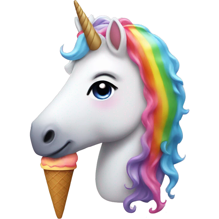 unicorn with rainbow ice cream emoji