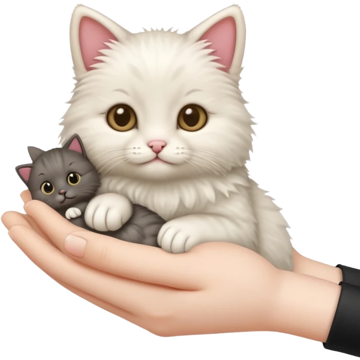 Fingers with cat emoji