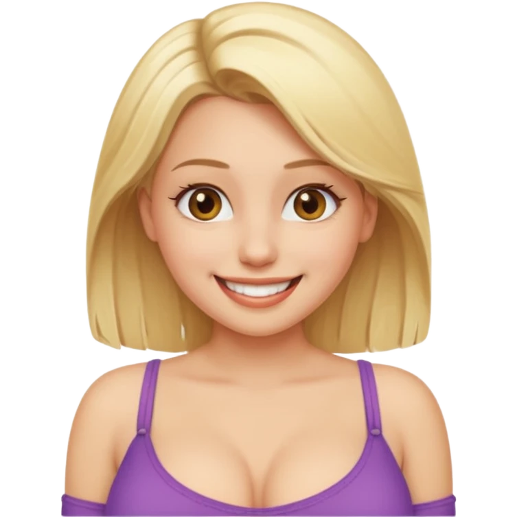 Boobs out  blonde girl emoji