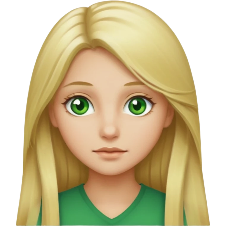 Blonde Long hair girl green eyes emoji