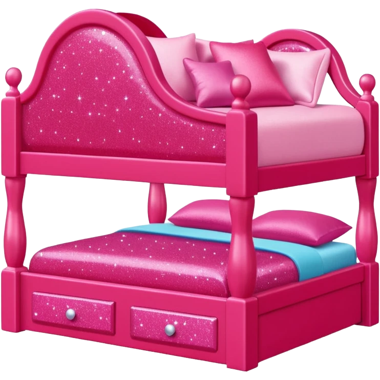 red glitter barbie dollhouse bed emoji