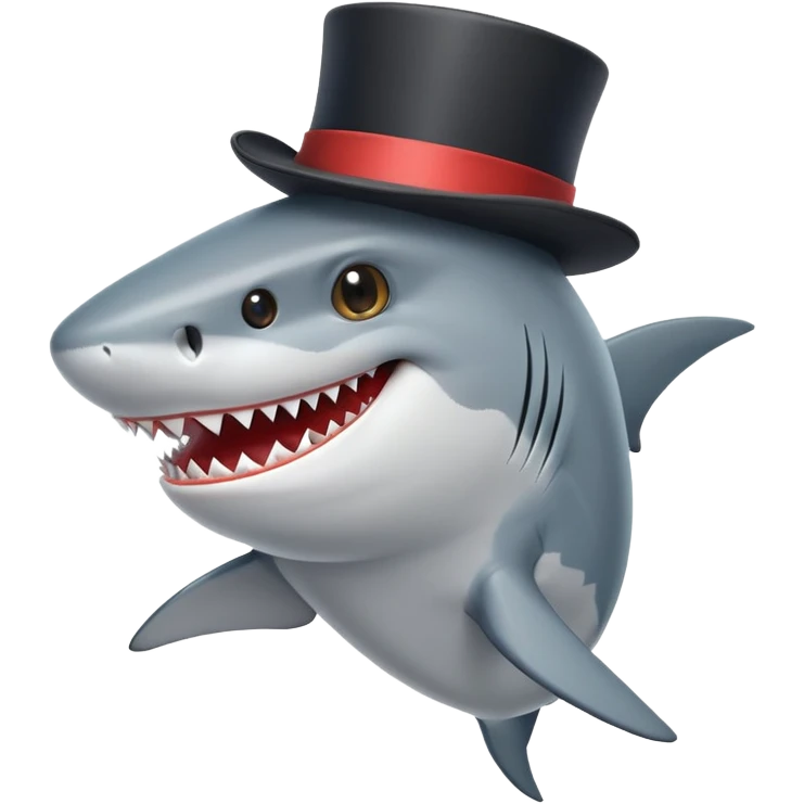 Shark with a top hat emoji