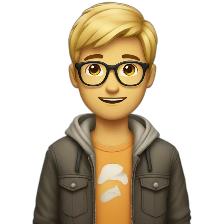 young hipster male emoji