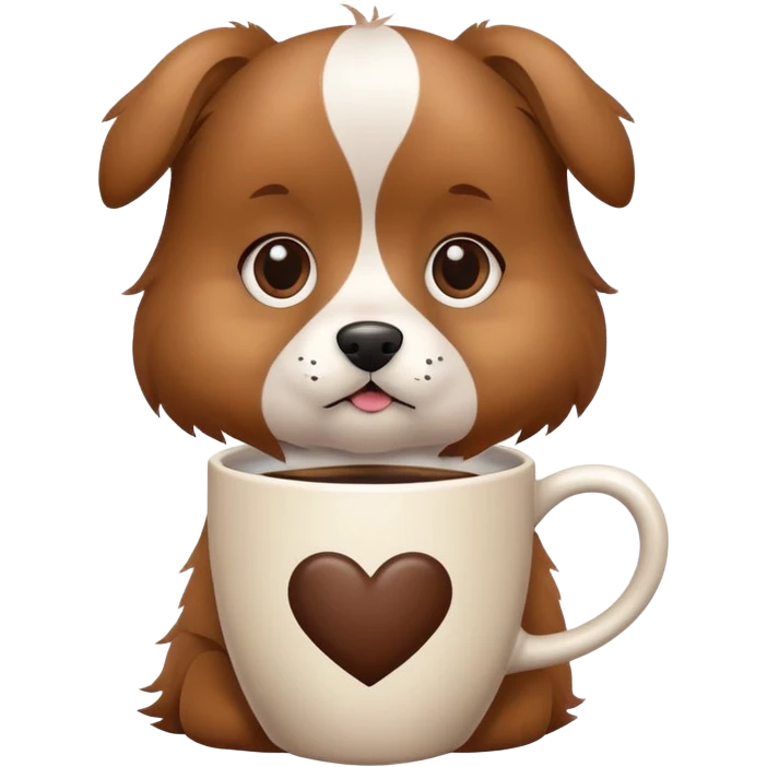 Dog with coffee emoji