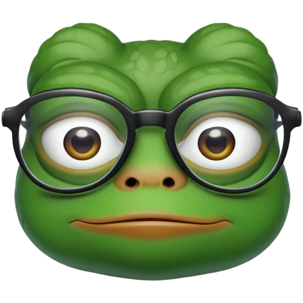 Лягушка пепе в очках emoji