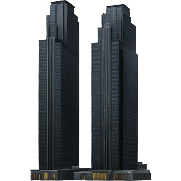 Two skyscrapers with black background emoji