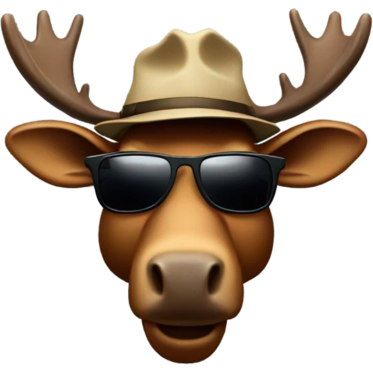 Moose with sunglasses and backwards hat emoji