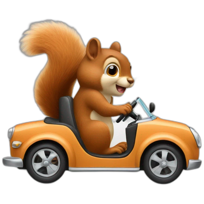 A squirrel driving a car emoji