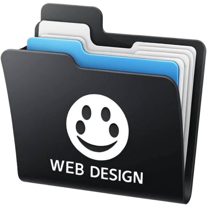 computer folder icon black with text web design emoji