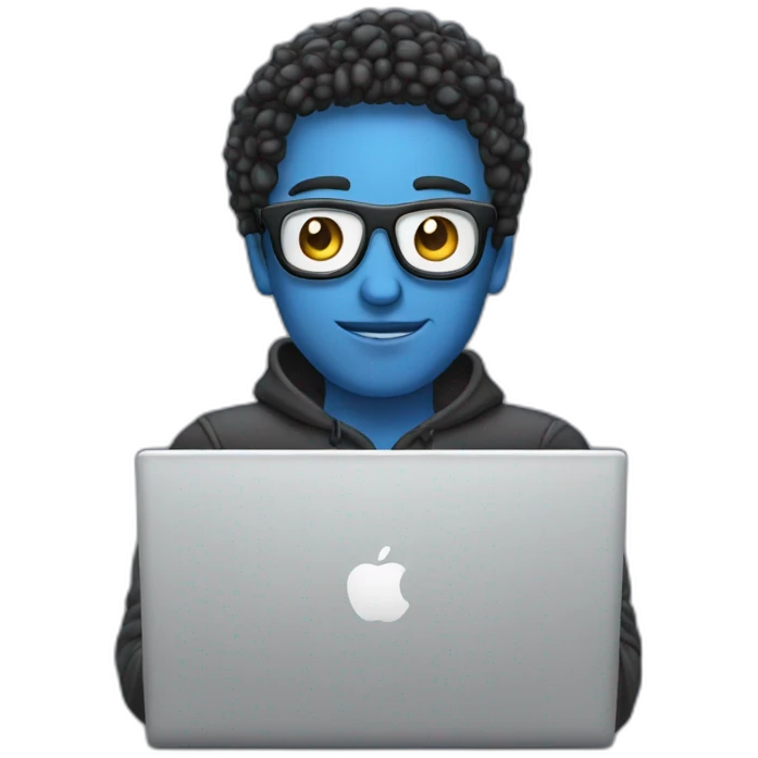 Strong and cool programist on a laptop emoji