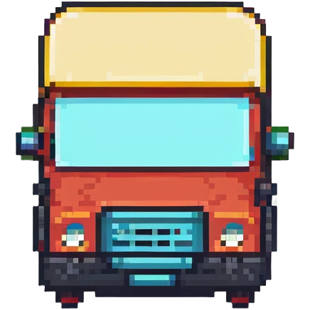 tiny simple city bus transportation icon, modern colors, minimal details, small size emoji
