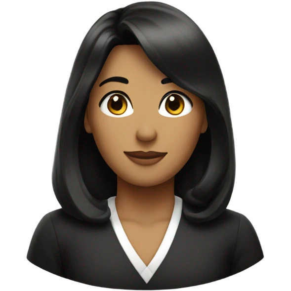 Black hair with black bow emoji