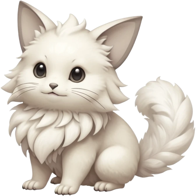 White soft natural realistic romantic vintage antique divine beautiful elegant pretty precious cute young youthful  Fakémon-Pokémon-hybrid-creature emoji