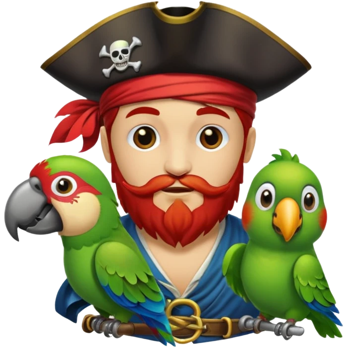 pirate and parrot emoji