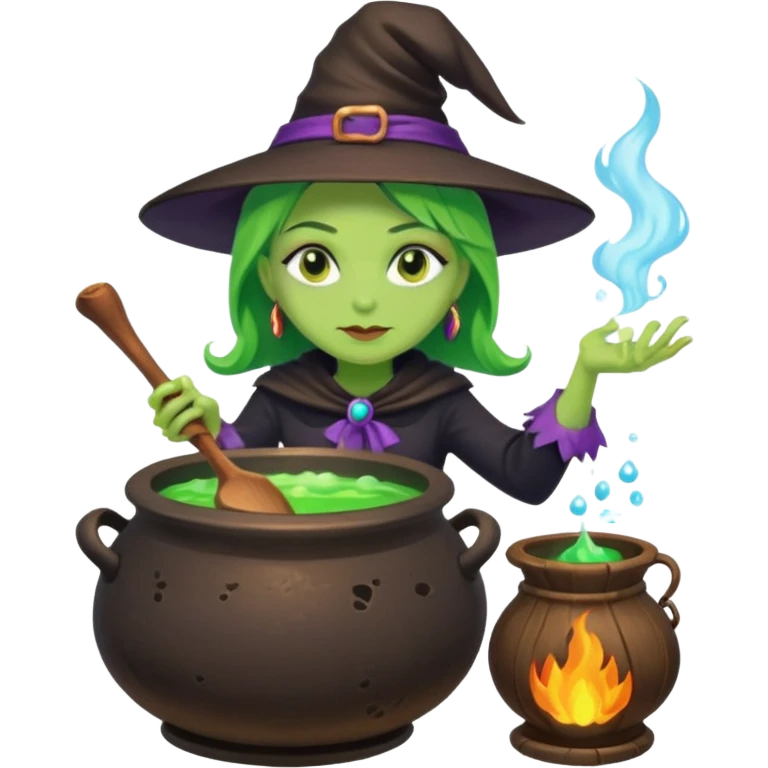 green witch cooking potion emoji