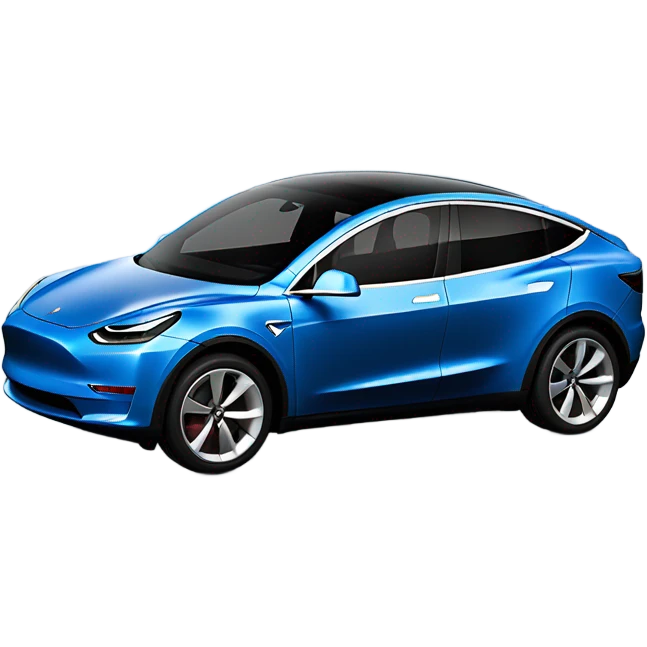 Blue tesla model y emoji