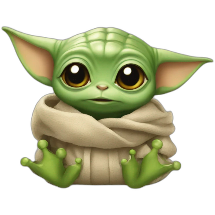 Babyyoda and frog emoji