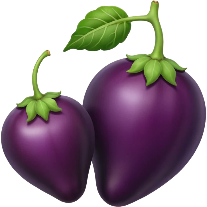 Eggplant between two big cherries  emoji
