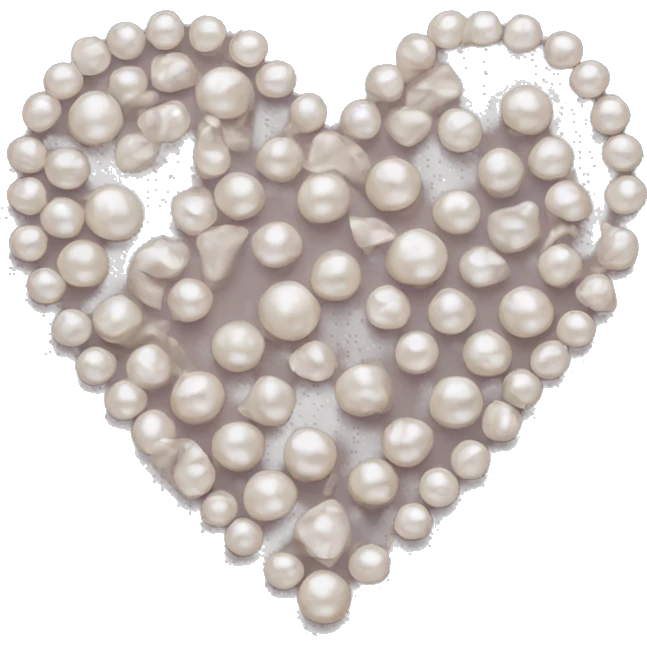 Heart outline of pearls emoji